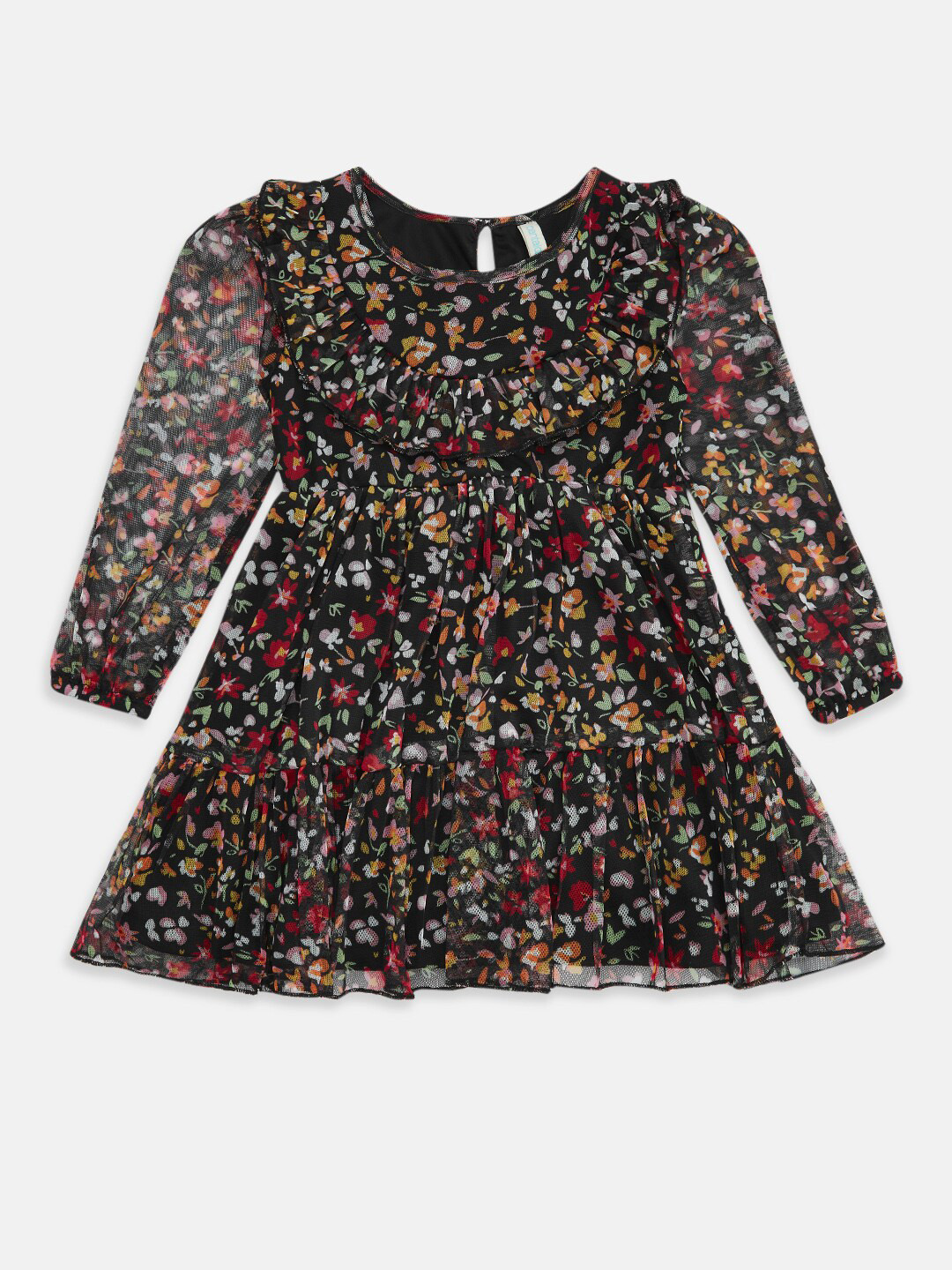 

Pantaloons Junior Girls Black Floral Dress