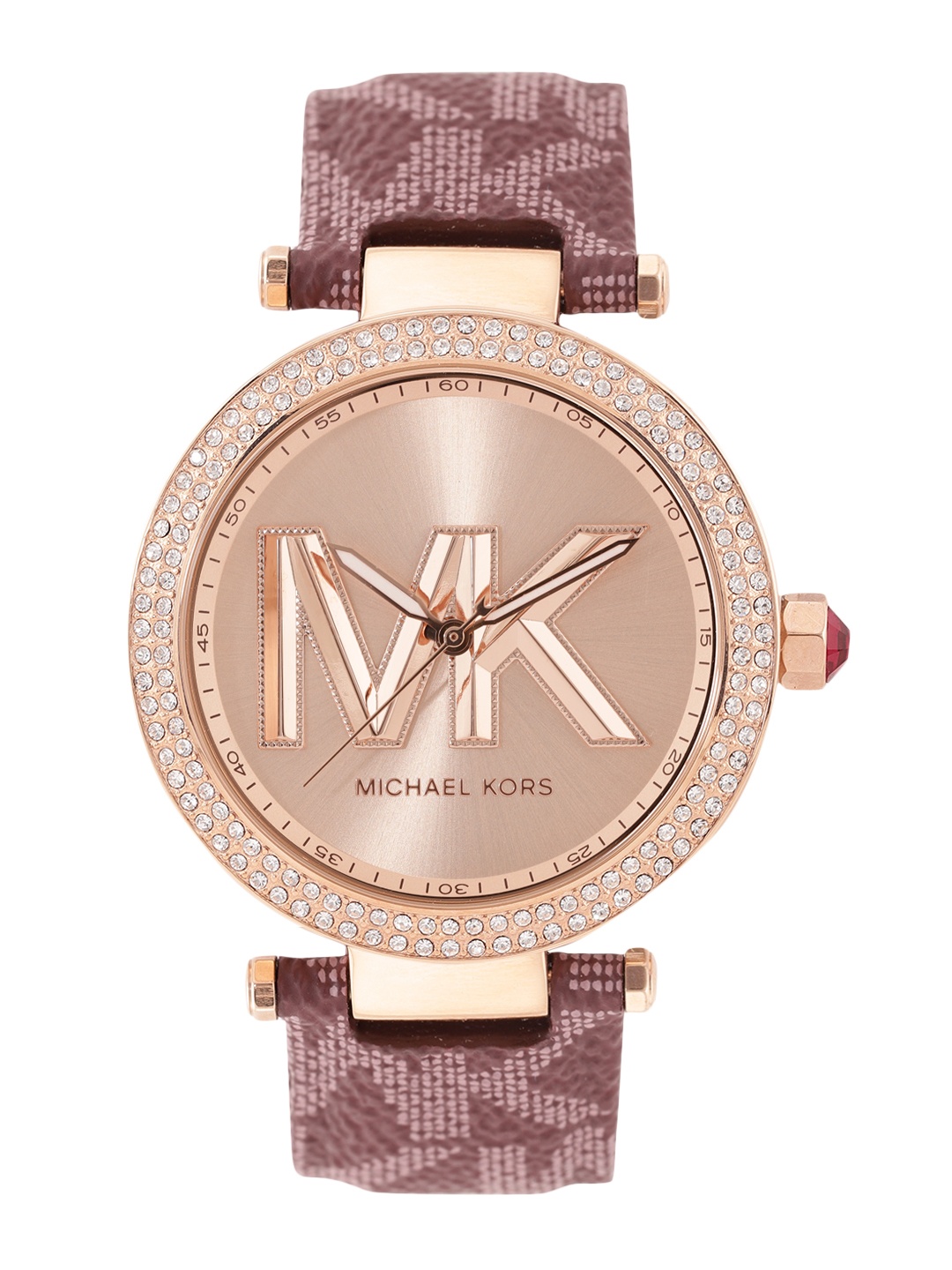 

Michael Kors Women Rose Gold-Toned Embellished Analogue Watch MK2974