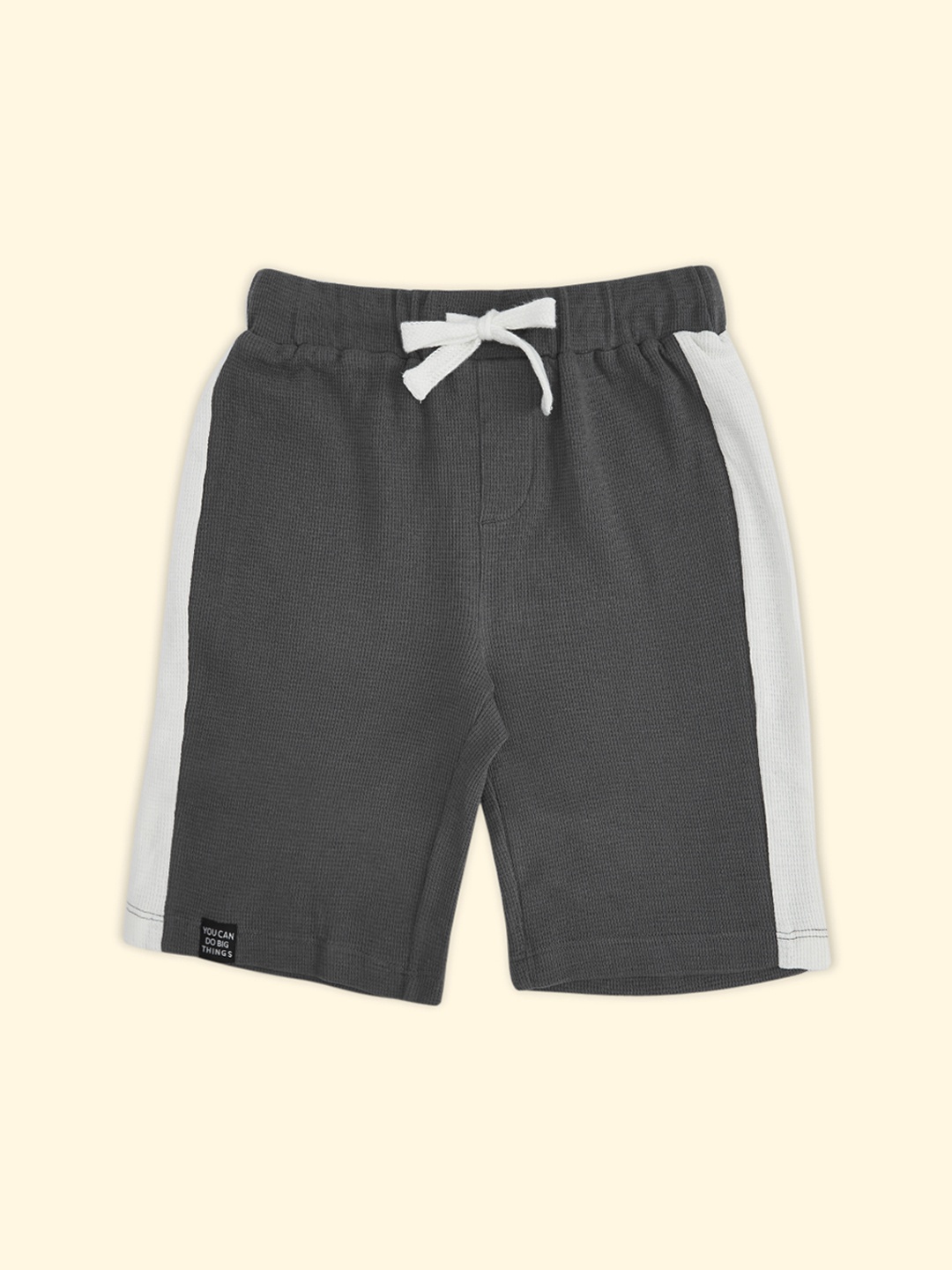 

Pantaloons Junior Boys Charcoal Solid Cotton Shorts