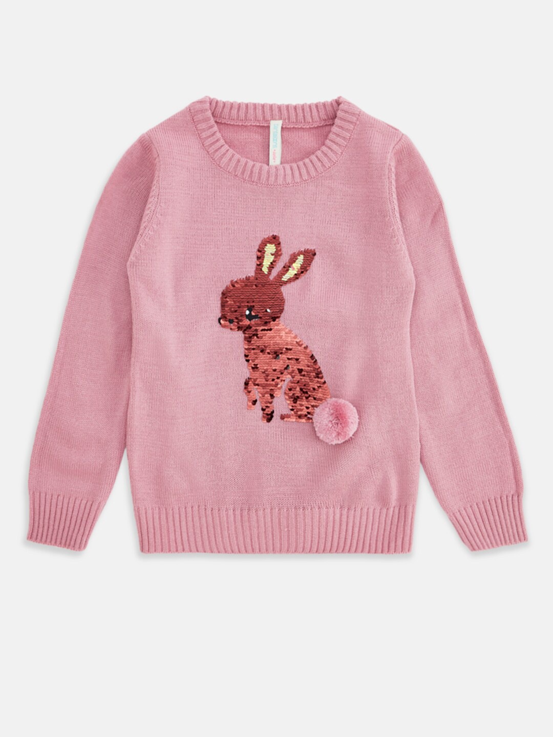 

Pantaloons Junior Girls Pink Embellished Pullover