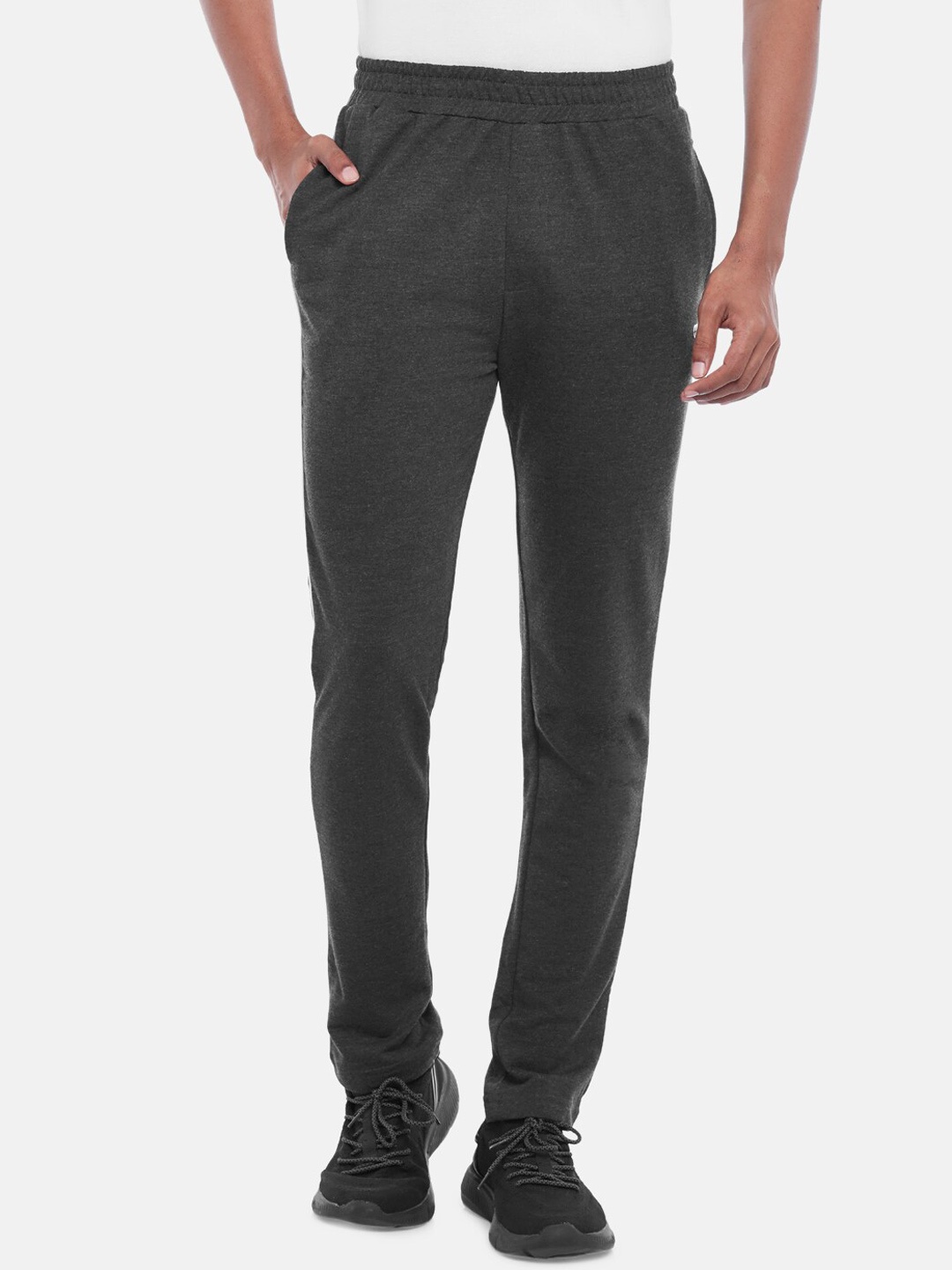 

Ajile by Pantaloons Men Charcoal Solid Slim Fit Cotton Track Pants