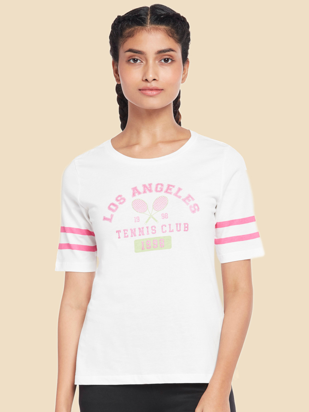 

Ajile by Pantaloons Women Off White Typography Printed T-shirt