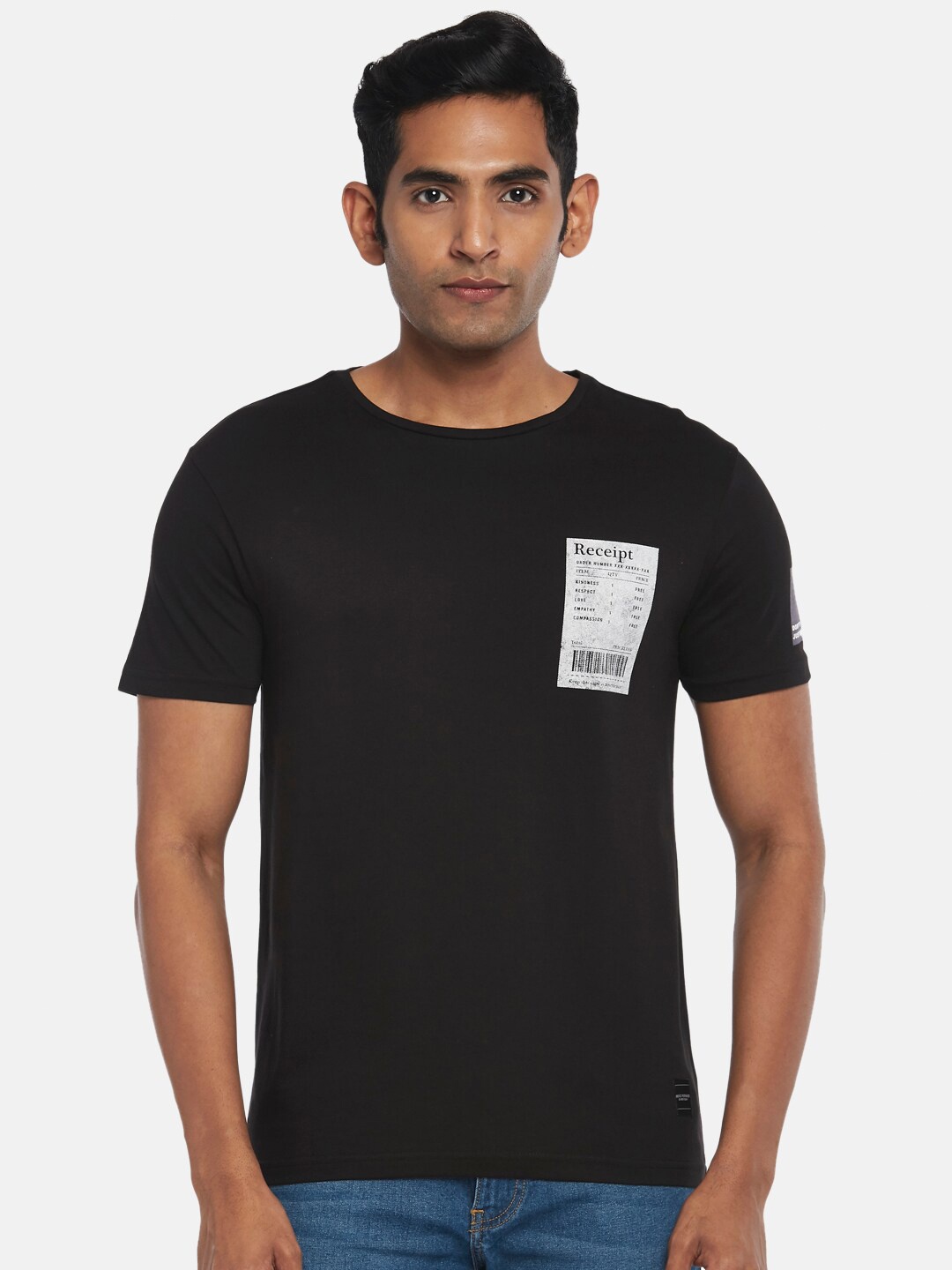

People Men Black Slim Fit T-shirt