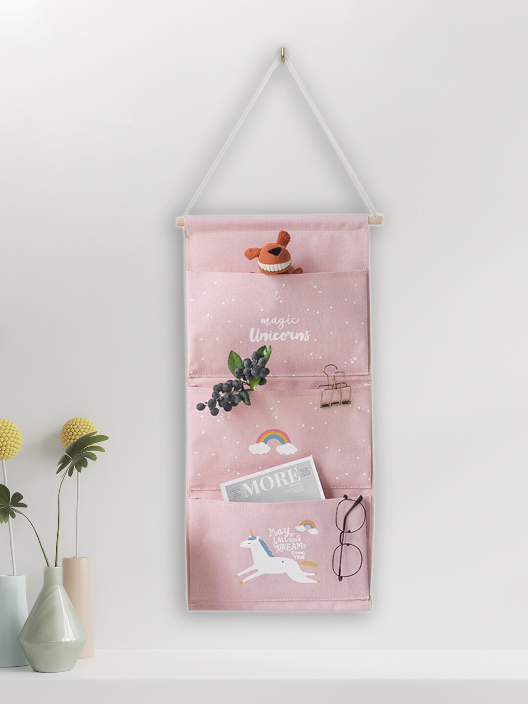 

MARKET99 Pink Printed Wall-Hanging Organisers