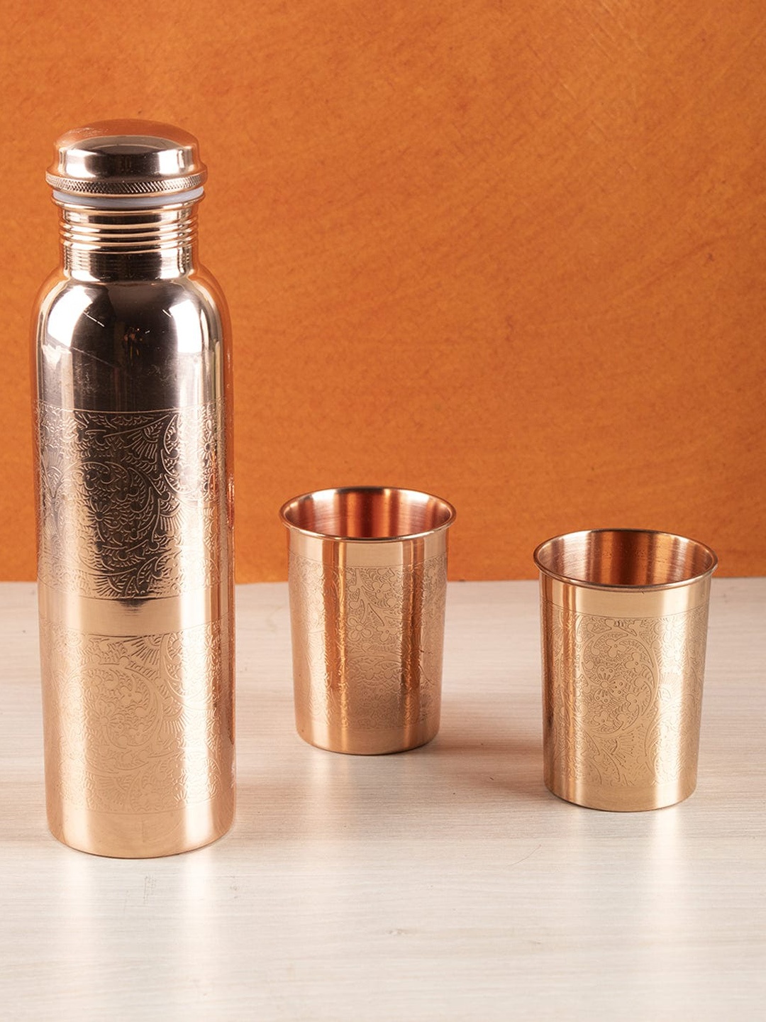 

MARKET99 Copper Pack Of 3 Water Bottle With Tumbler