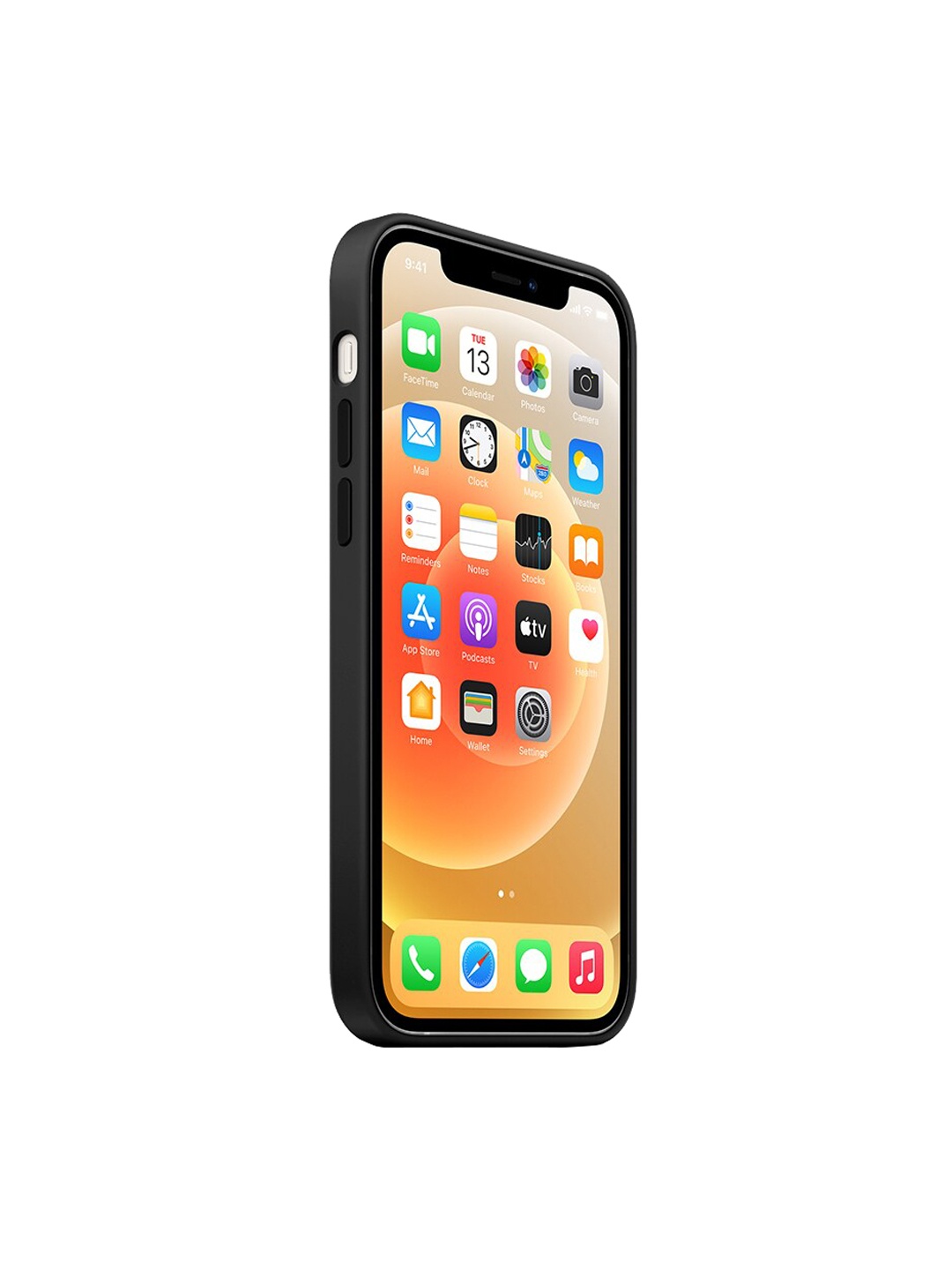 

TREEMODA Black Solid iPhone 13 Mini Leather Phone Cases