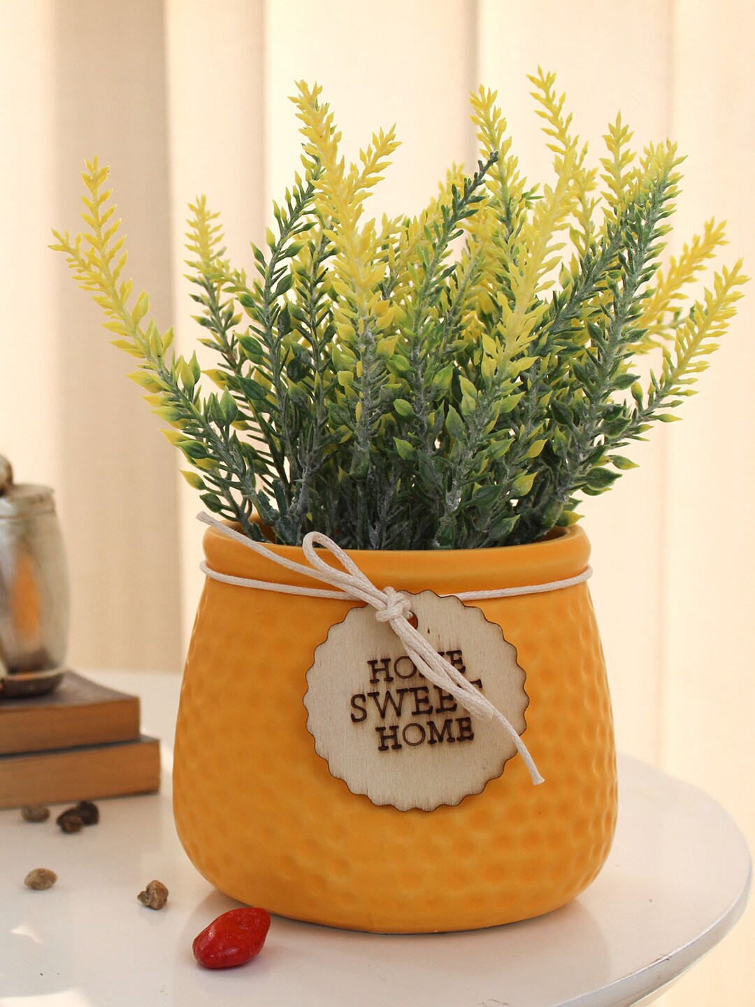 

TIED RIBBONS Artificial Lavender Plant With Ceramic Pot, Green