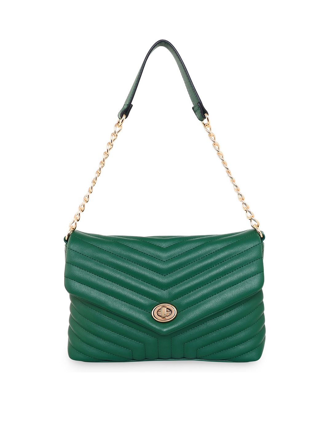 

Accessorize Green Structured Shoulder Bag with Quilted