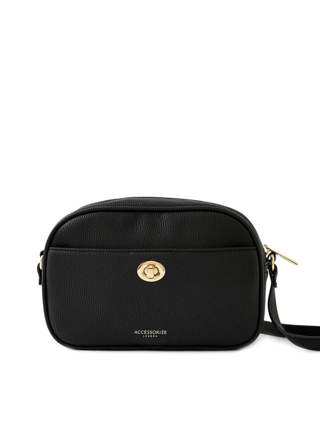 

Accessorize London Women Faux Leather Cara Crossbody Sling Bag, Black
