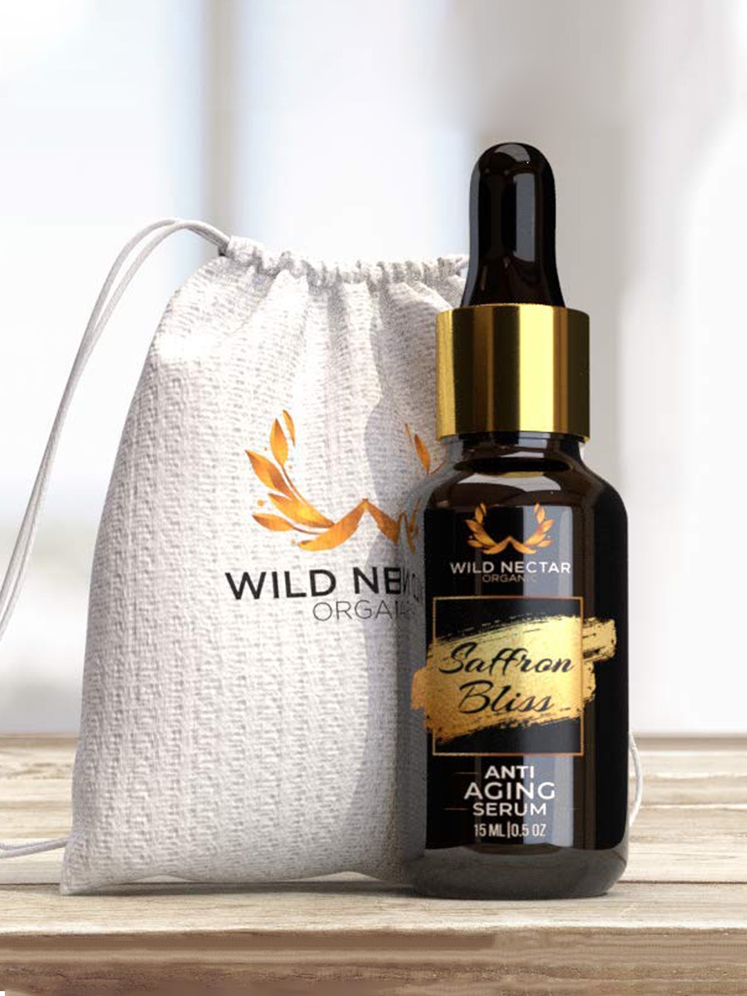 

Wild Nectar Organic Saffron Bliss Anti Aging Vitamin C Face Serum - 15 ml, Brown