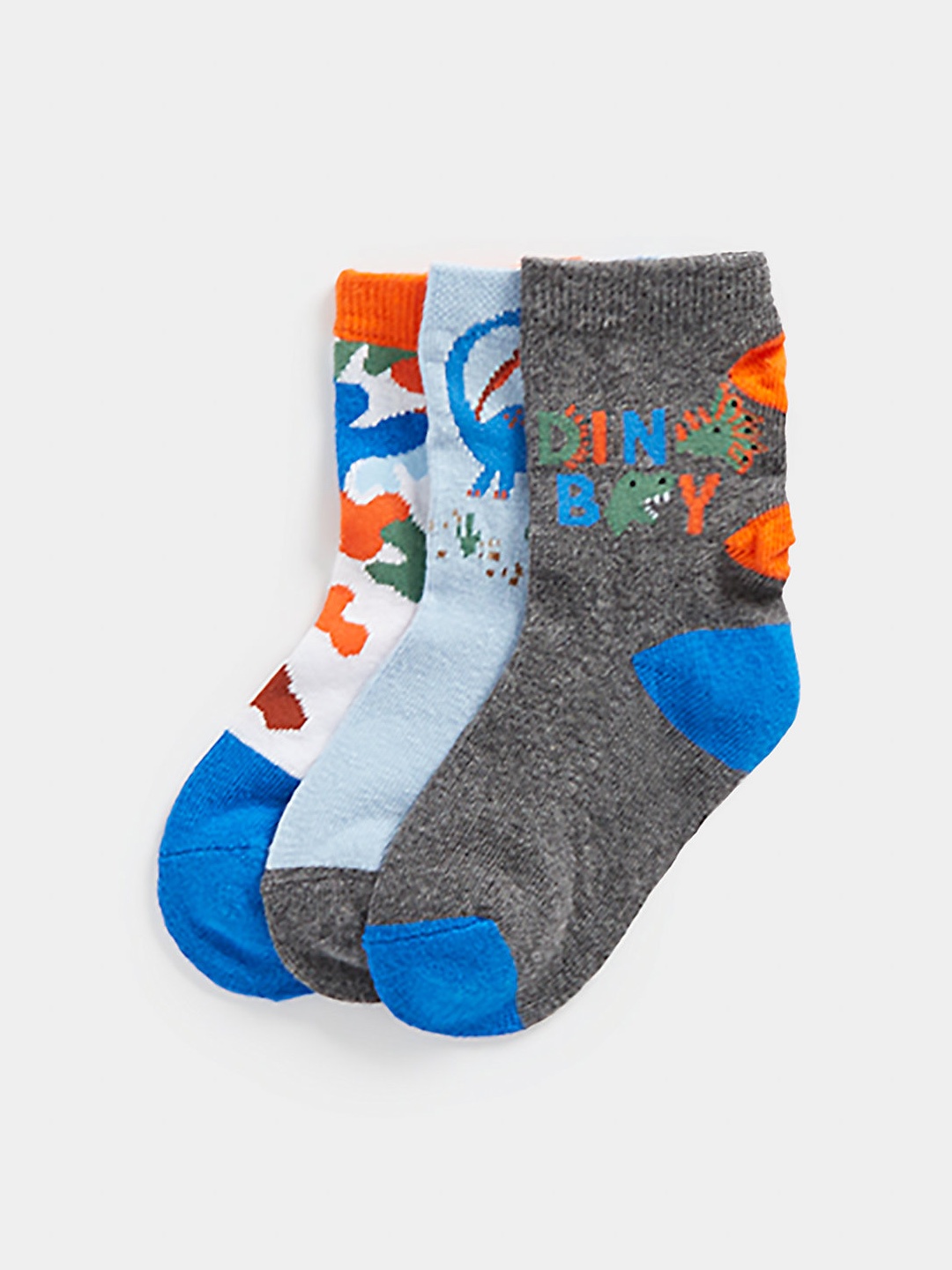 

mothercare Boys Pack of 3 Ankle Length Socks, Grey