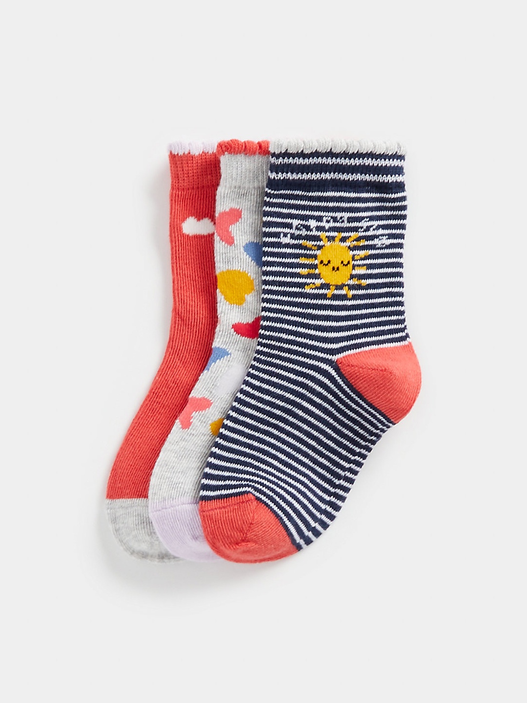 

mothercare Girls Pack of 3 Ankle Length Socks, Red