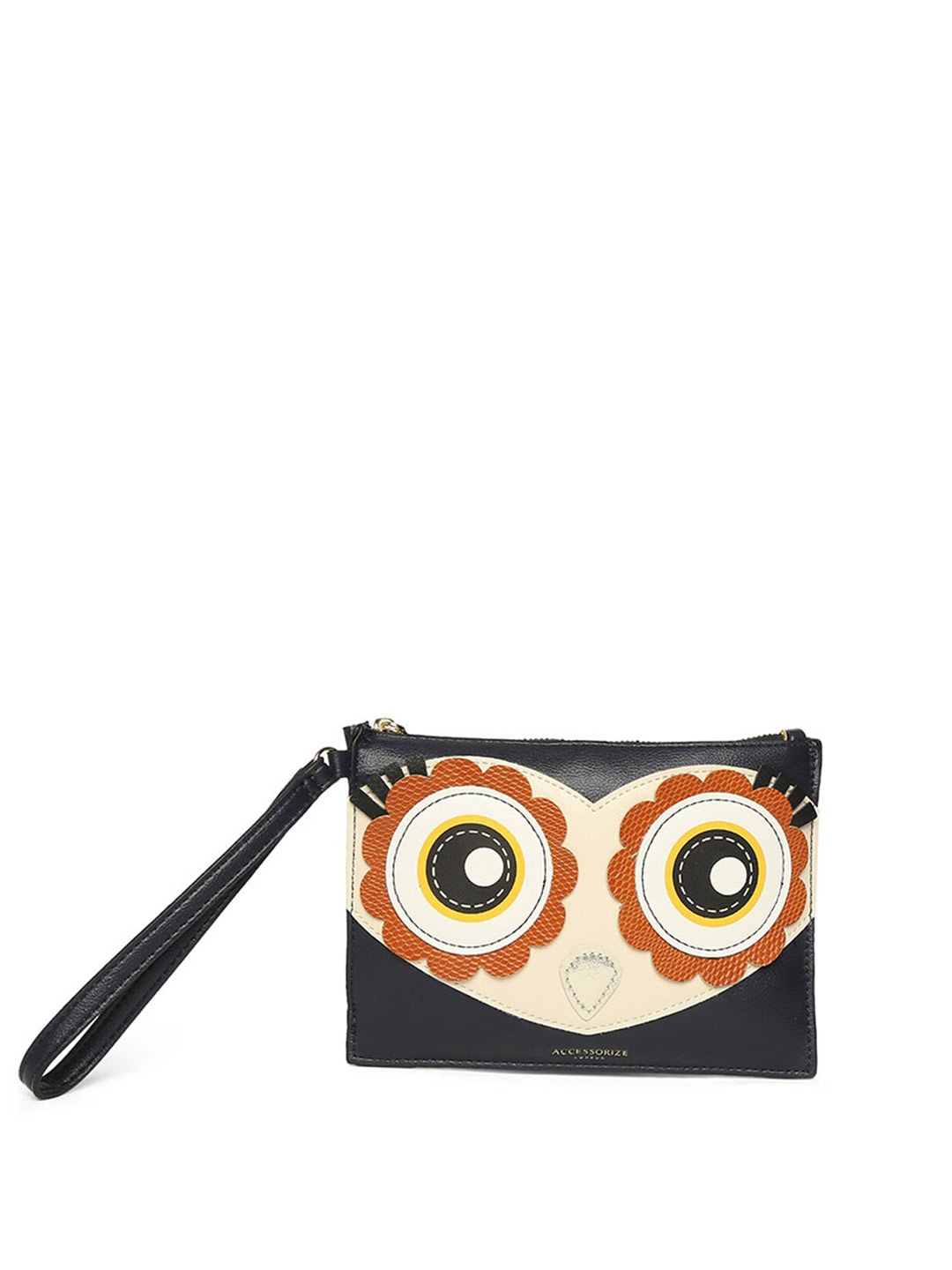 

Accessorize Women Navy-Blue & White Printed Small Owl Wristlet