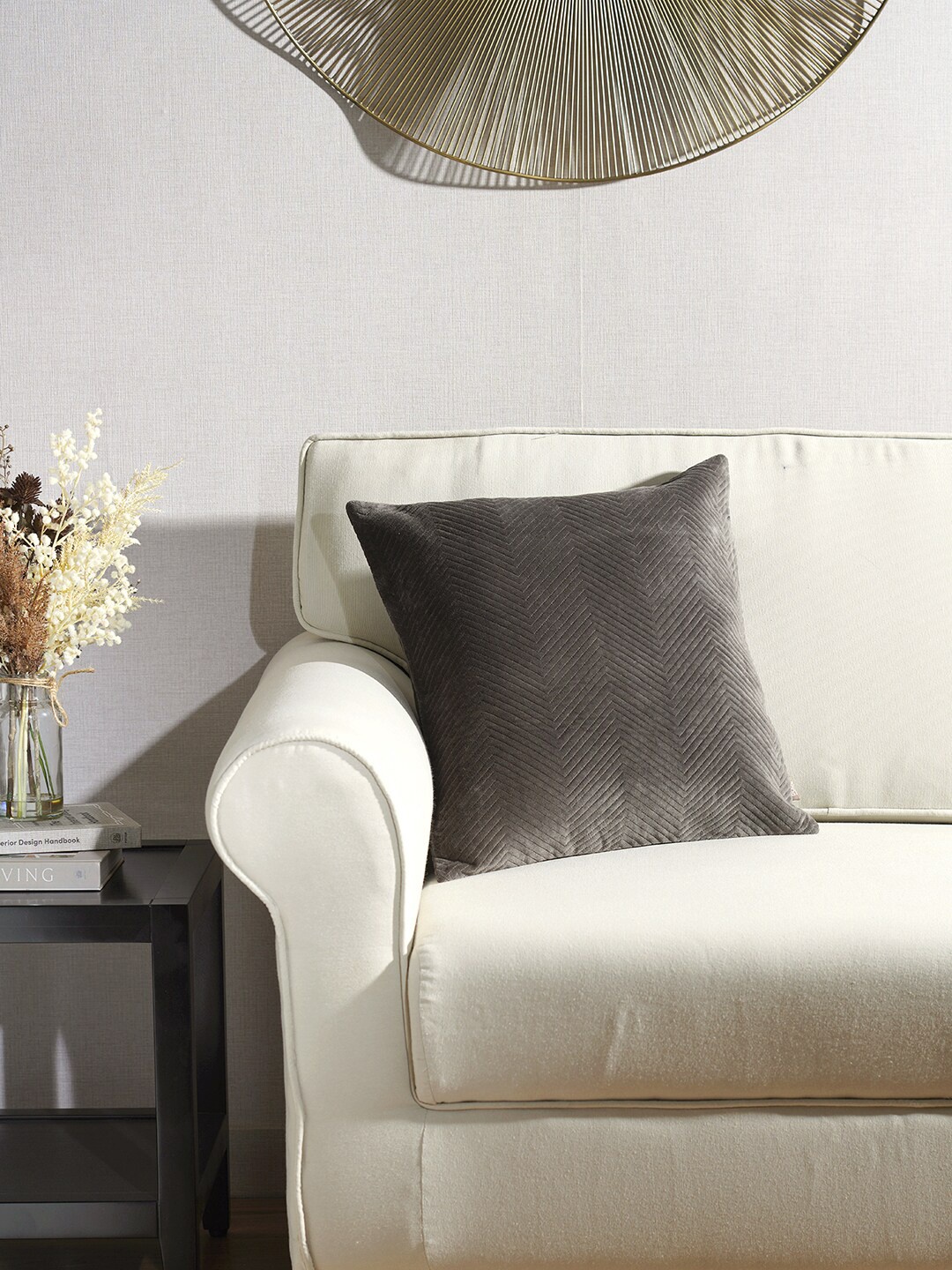 

Pure Home and Living Grey Geometric Square Cushion Cover