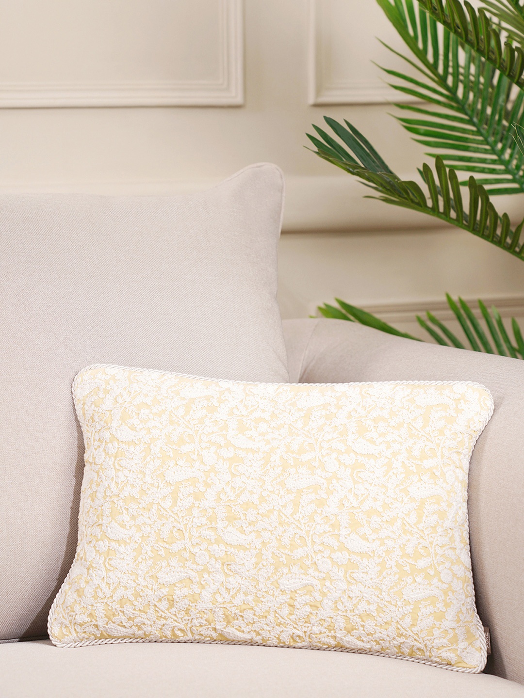 

Pure Home and Living Yellow & White Ethnic Motifs Square Cushion Covers