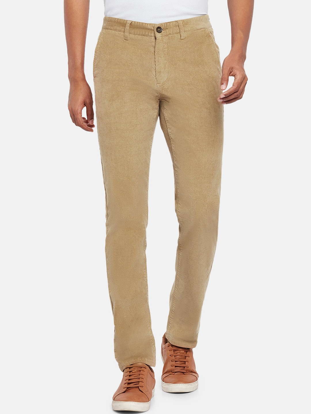 

BYFORD by Pantaloons Men Beige Slim Fit Trousers