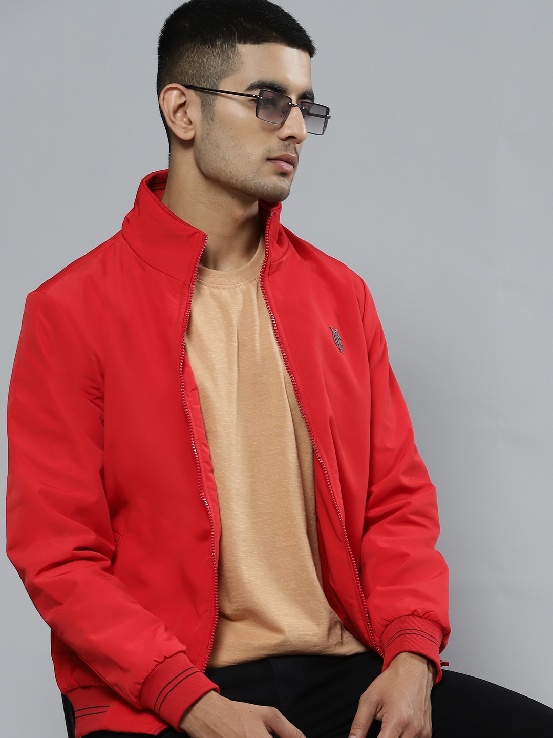 

Fort Collins Men Red Bomber Jacket