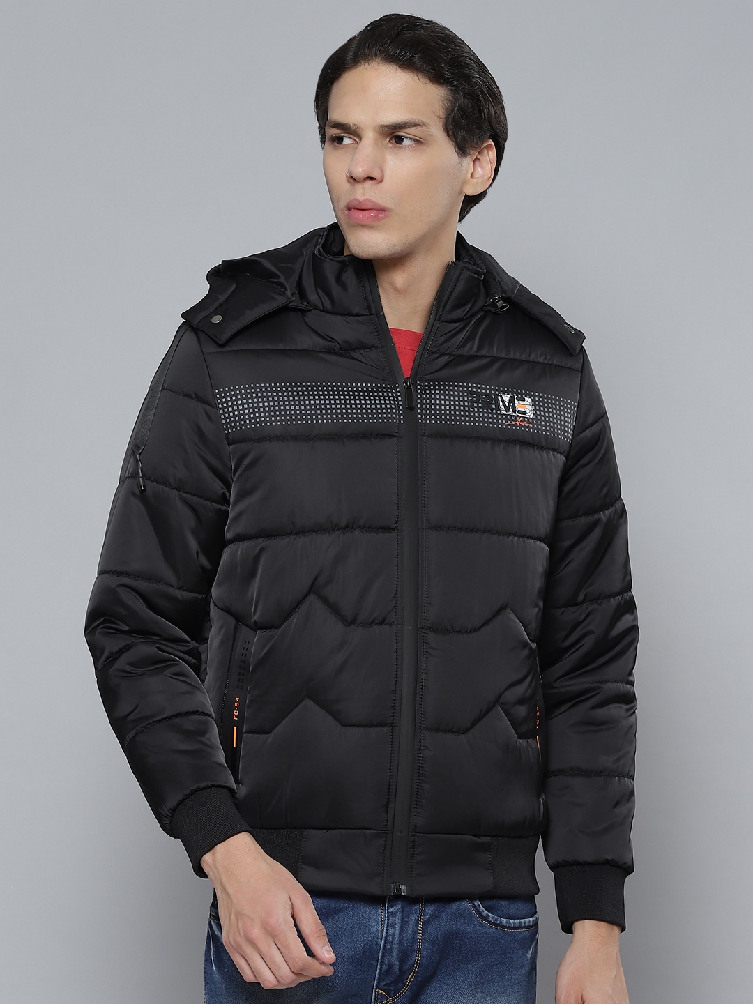 

Fort Collins Men Black Hooded Bomber Jacket