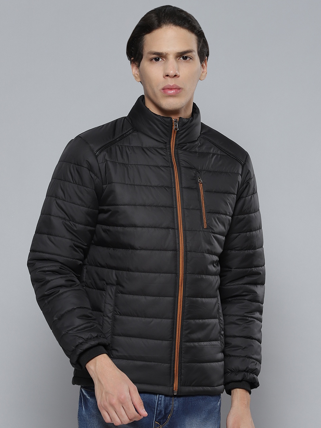 

Fort Collins Men Black Stand Collar Padded Jacket