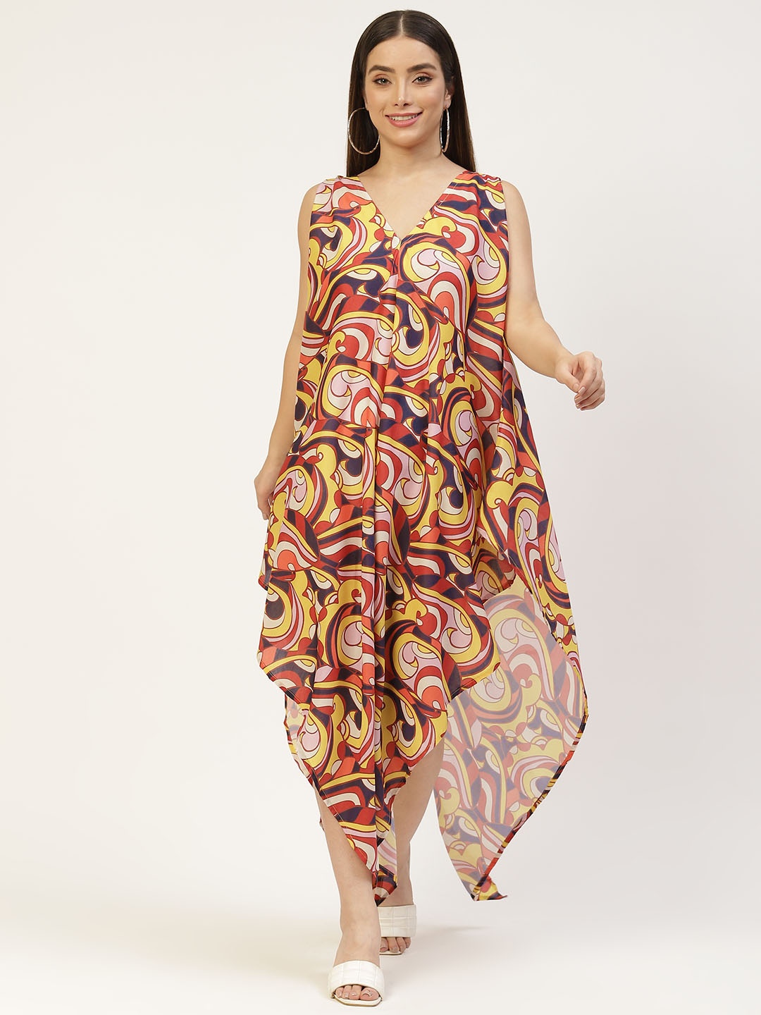 

InWeave Purple & Red A-Line Maxi Dress