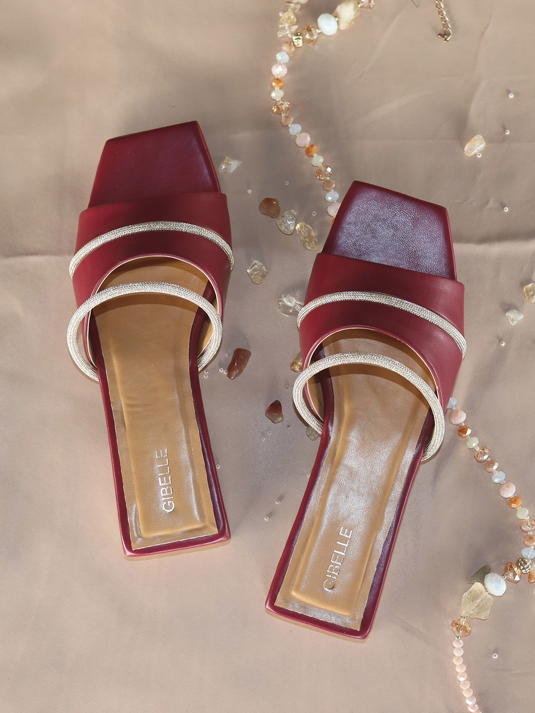 

Gibelle Women Maroon Open Toe Flats