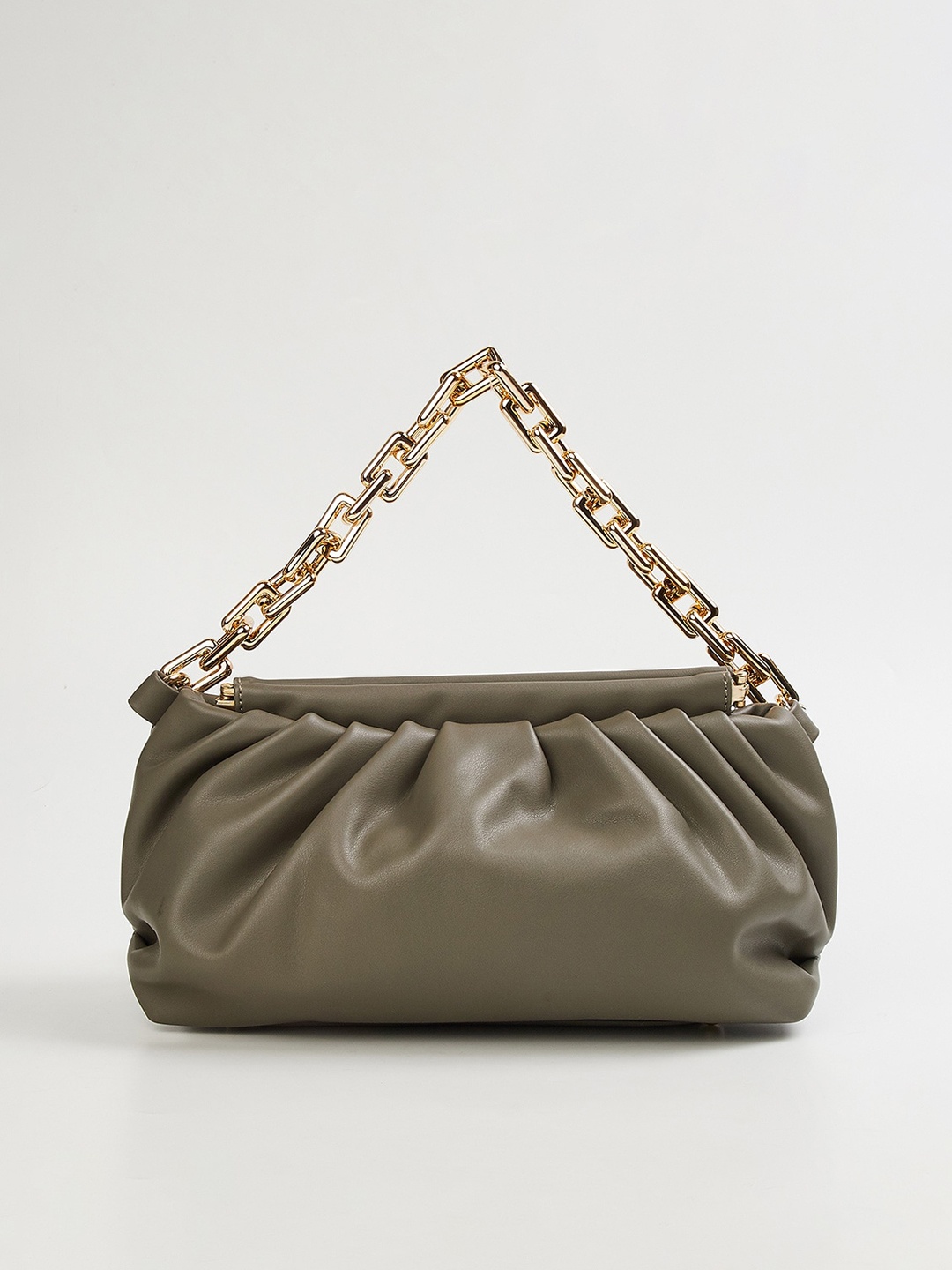 

Ginger by Lifestyle Women Green Solid Oversized Structured Synthetic Sling Bag