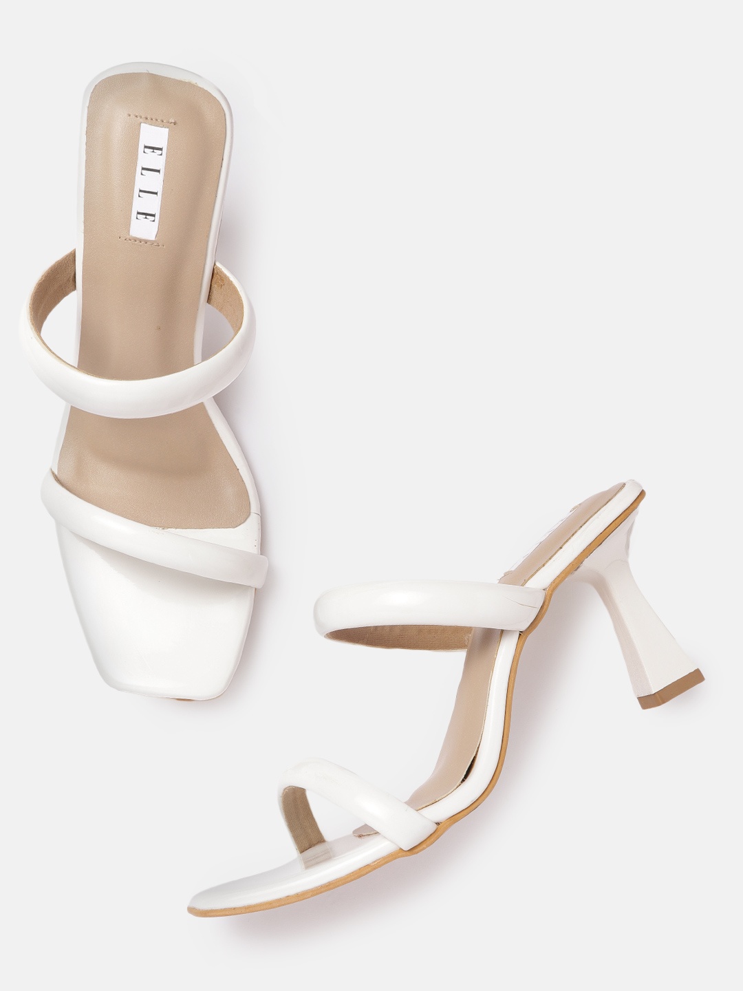 

ELLE White Solid Block Heels
