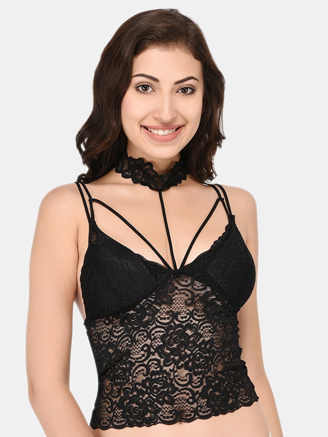 

PrettyCat Black Bralette Lightly Padded Bra