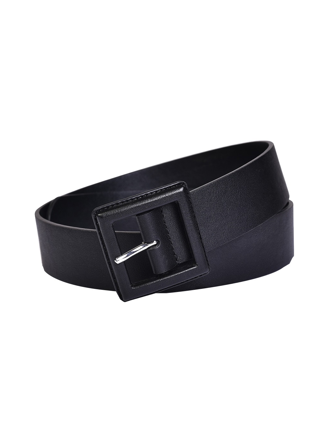 

Belwaba Women Black Textured Leather Belt