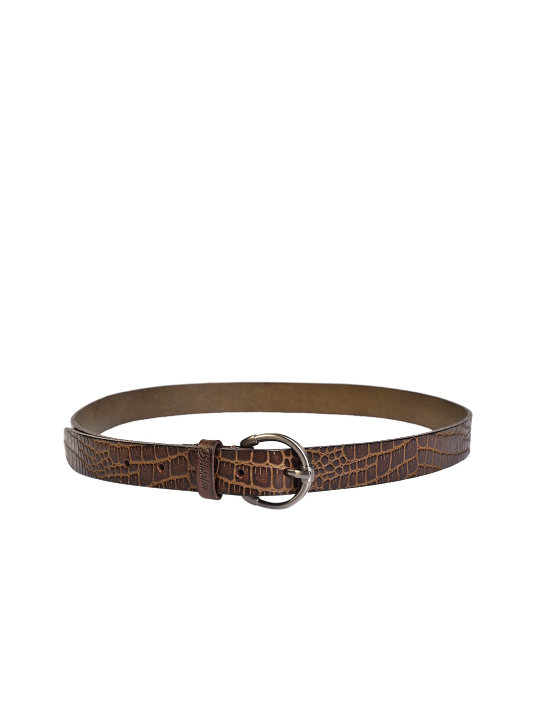 

Belwaba Women Brown Textured Leather Belt