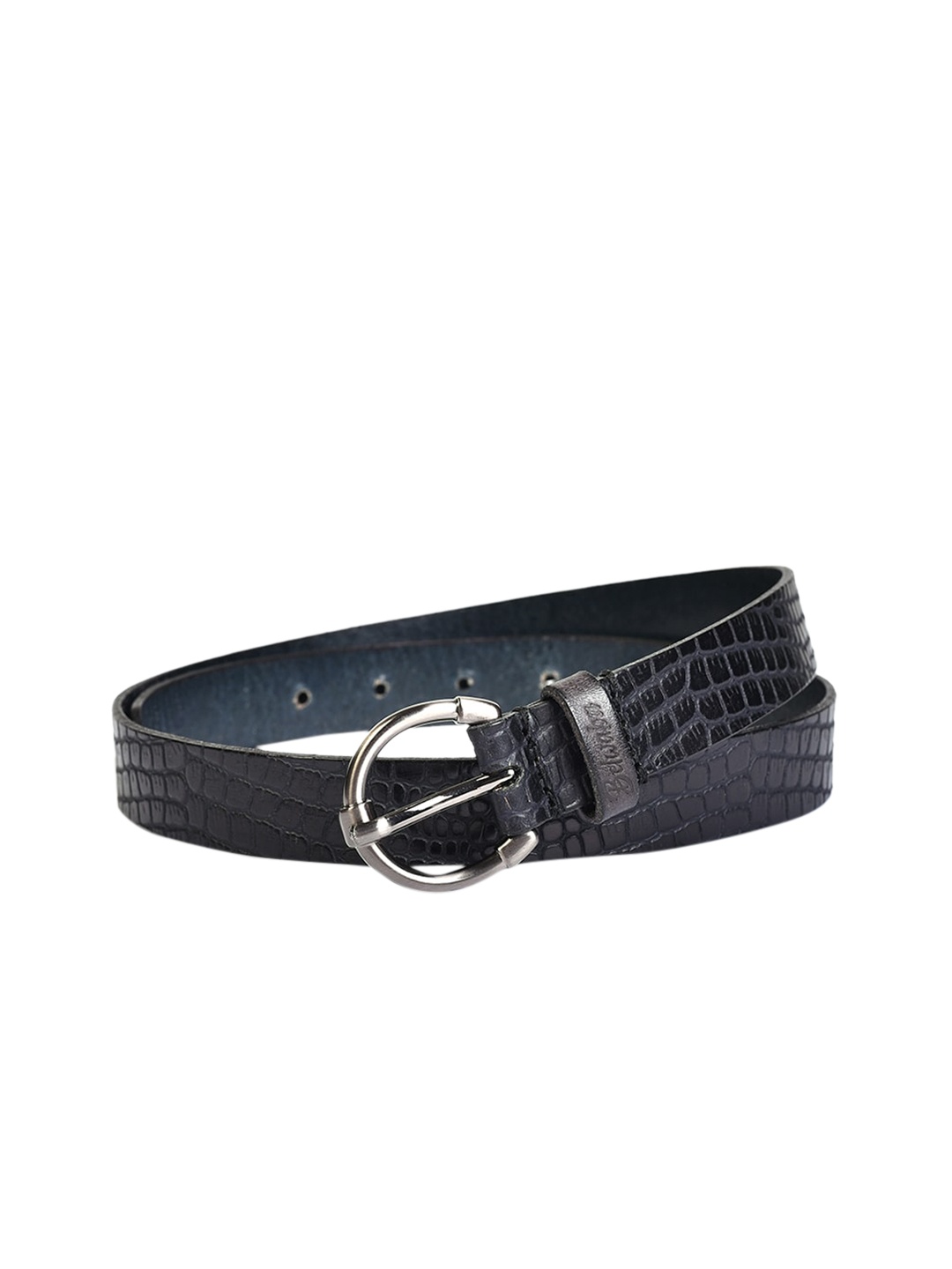 

Belwaba Women Black Textured Leather Belt