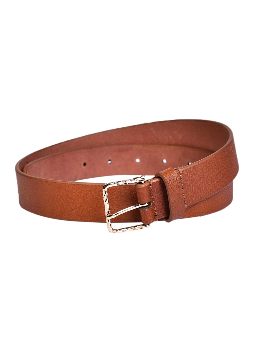 

Belwaba Women Tan Textured Leather Formal Belt