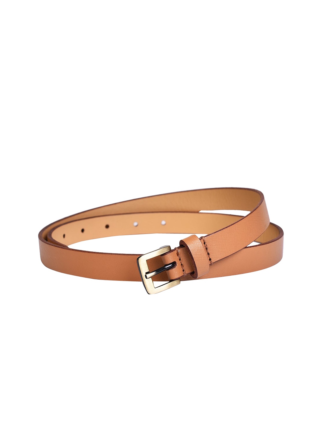 

Belwaba Women Tan Textured Leather Formal Belt
