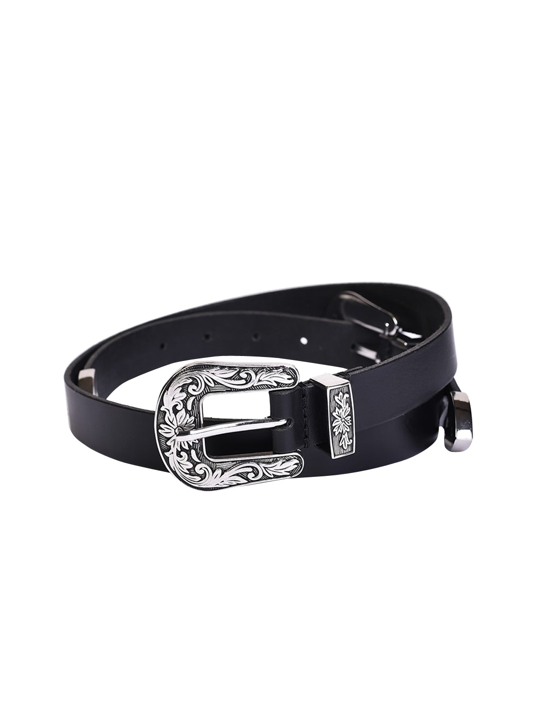 

Belwaba Women Black Leather Belt