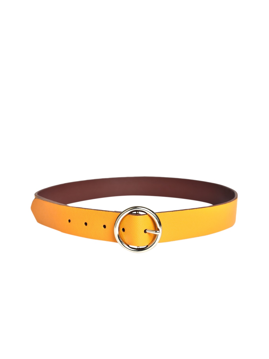 

Belwaba Women Mustard Textured PU Formal Belt