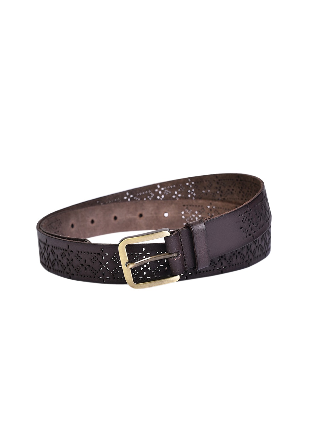 

Belwaba Women Brown Textured Leather Belt