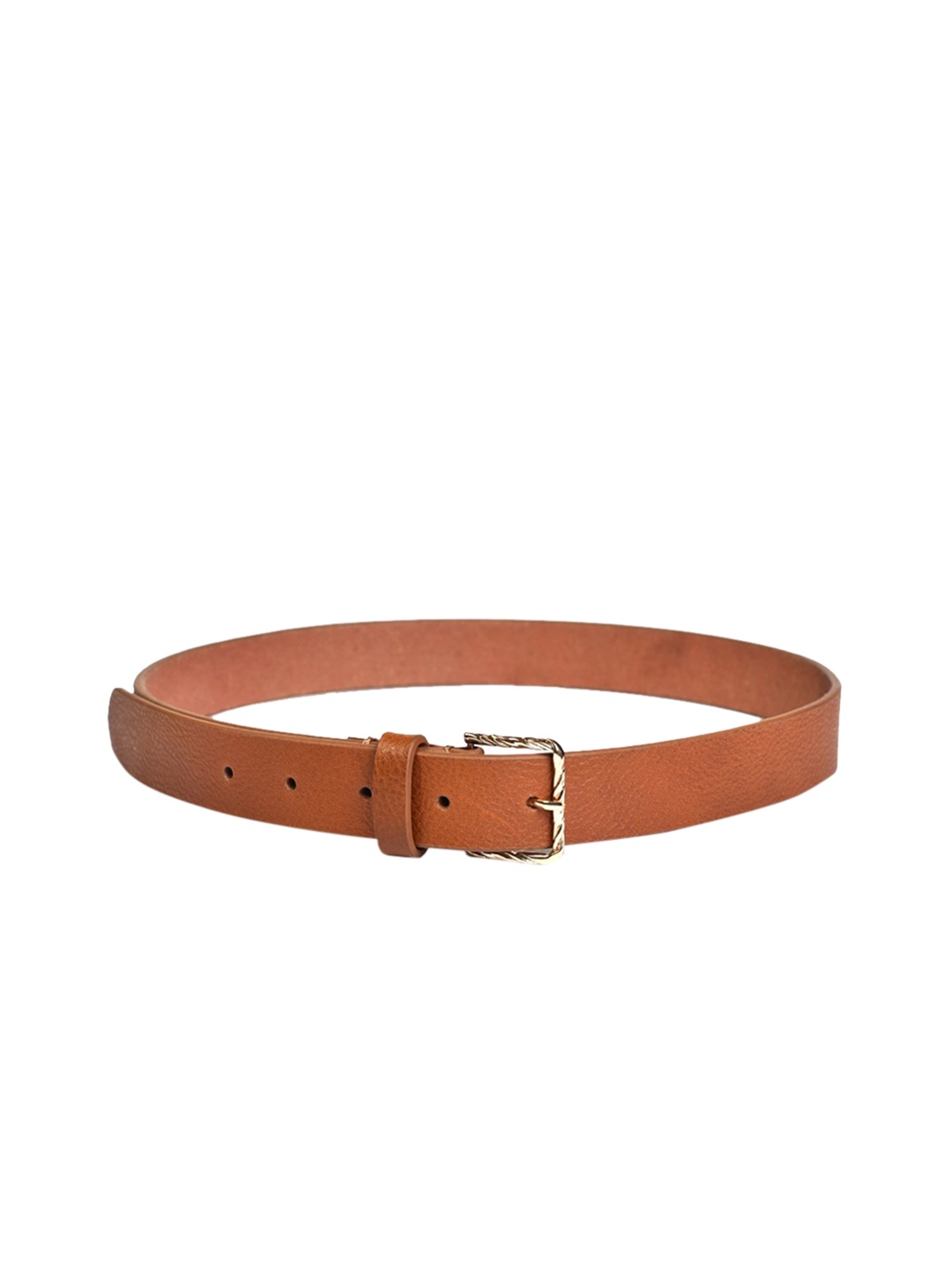 

Belwaba Women Tan Textured Leather Formal Belt