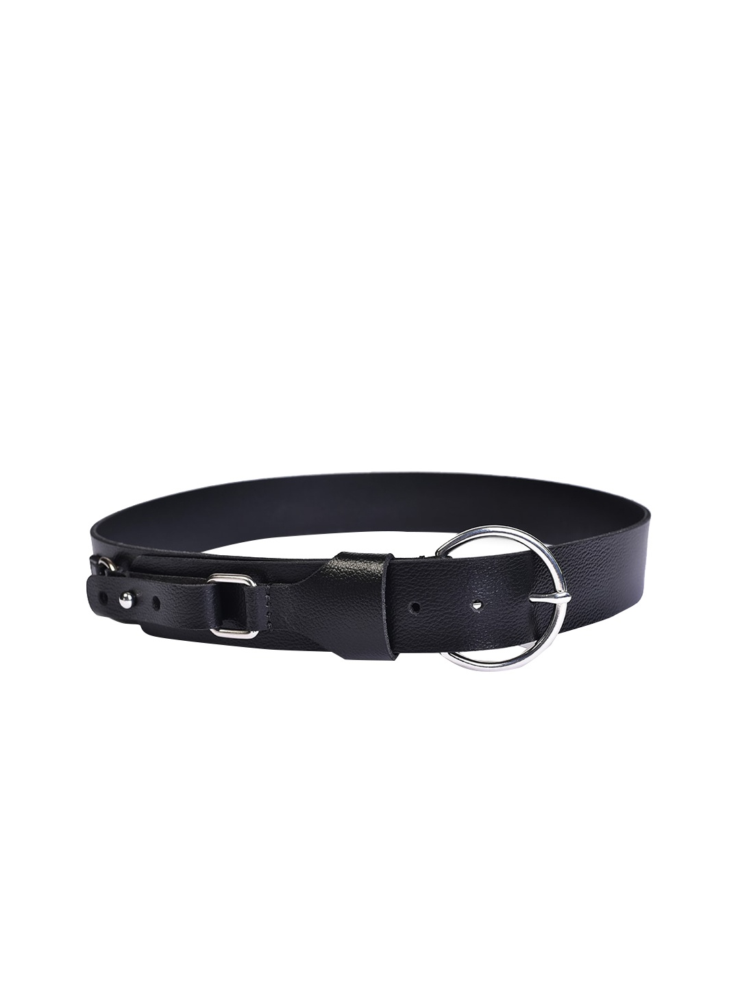 

Belwaba Women Black Textured Leather Formal Belt