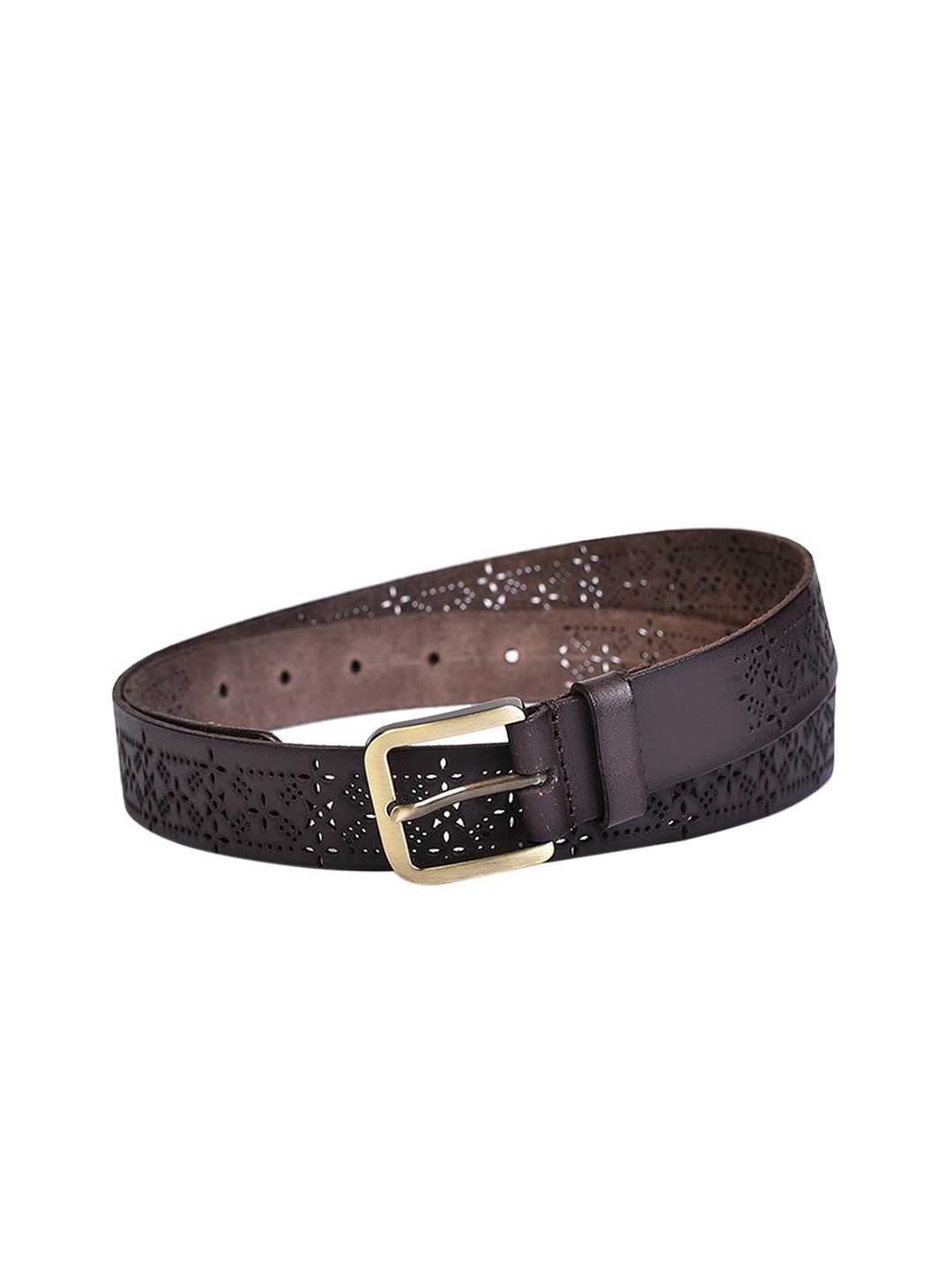 

Belwaba Women Brown Textured Leather Formal Belt