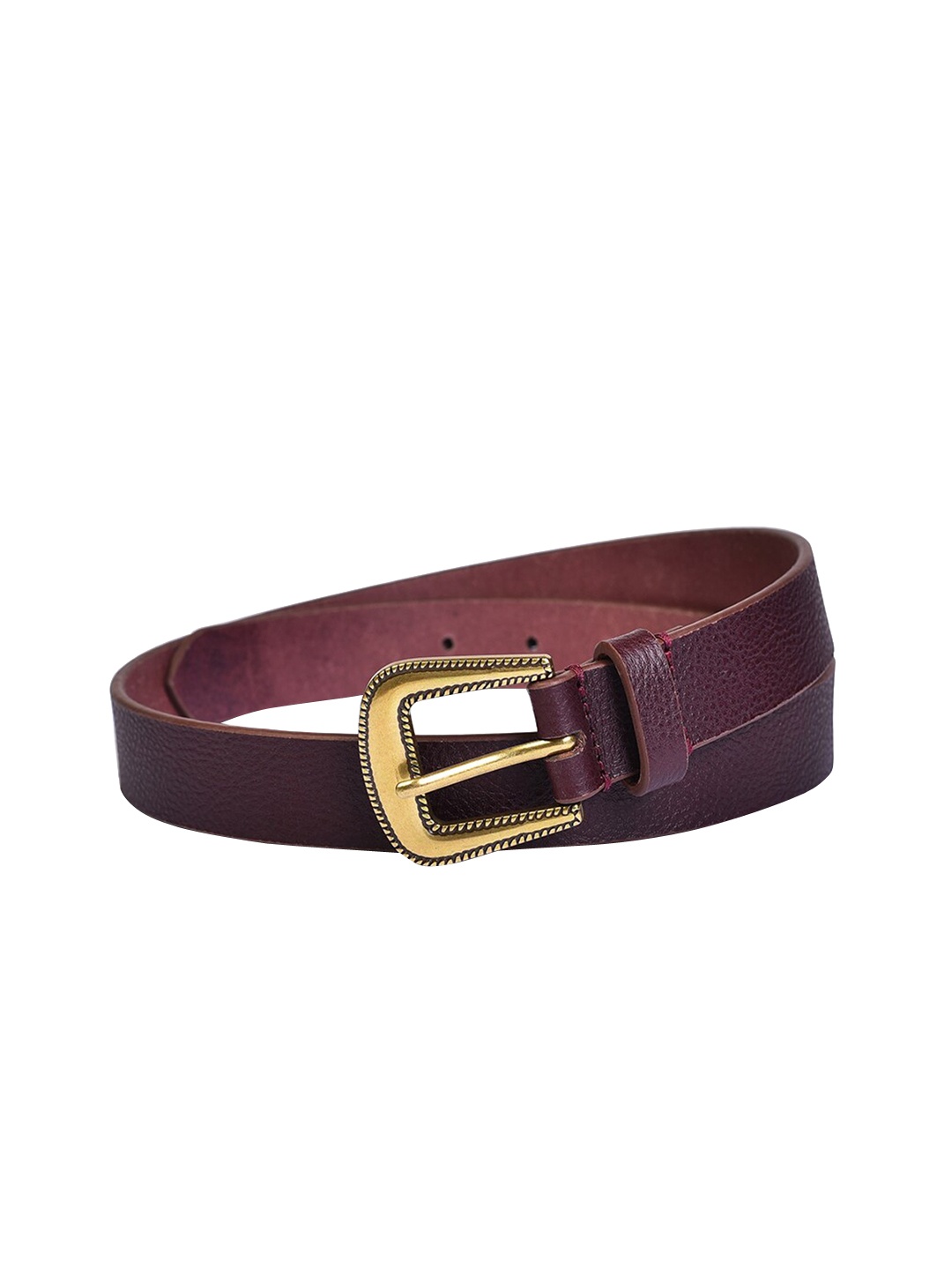 

Belwaba Women Brown Textured Leather Formal Belt