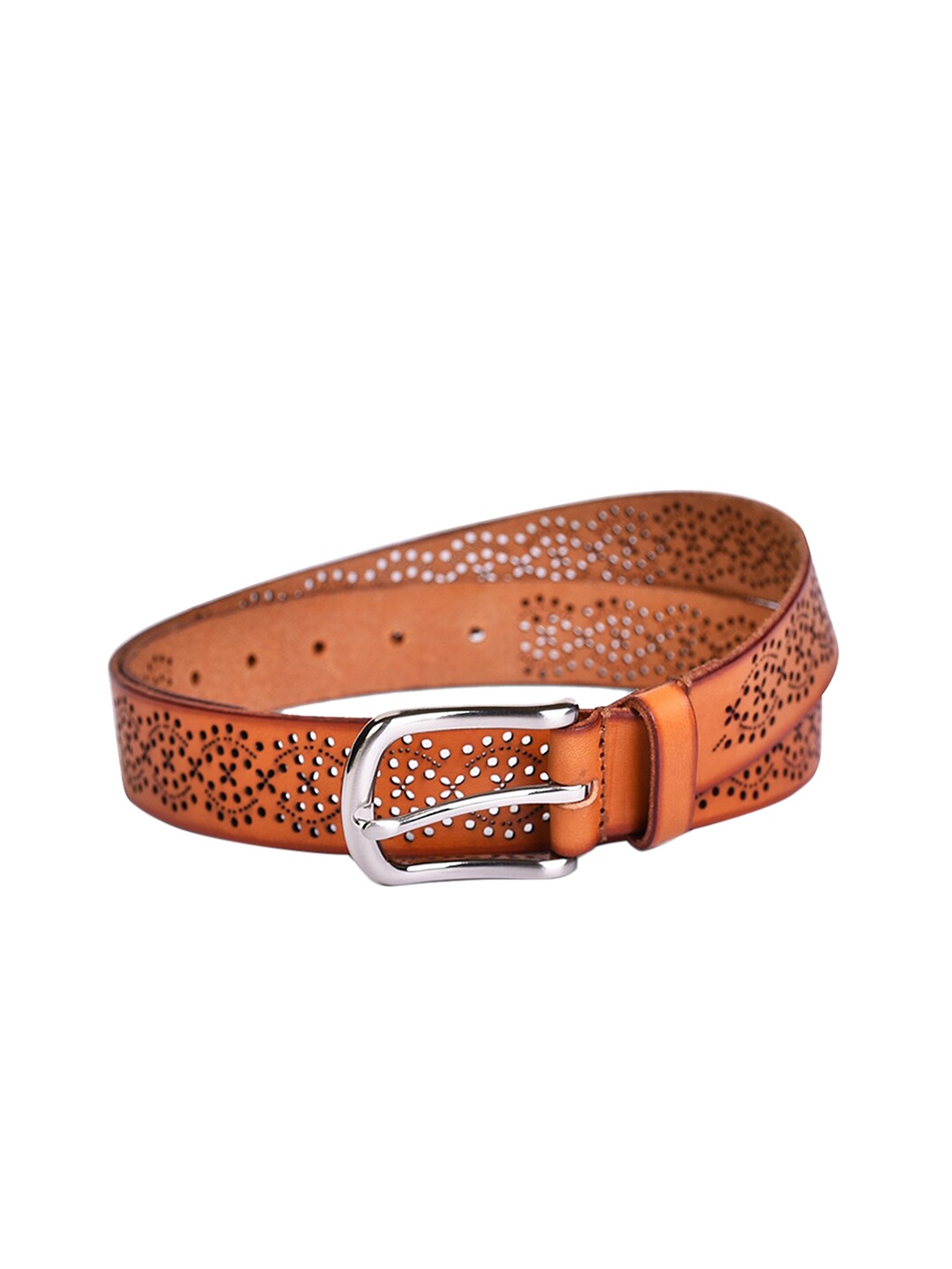 

Belwaba Women Tan Textured Leather Formal Belt