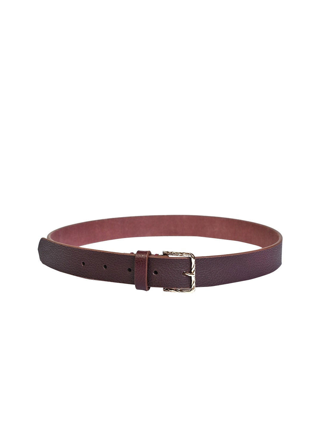

Belwaba Women Brown Textured Leather Formal Belt