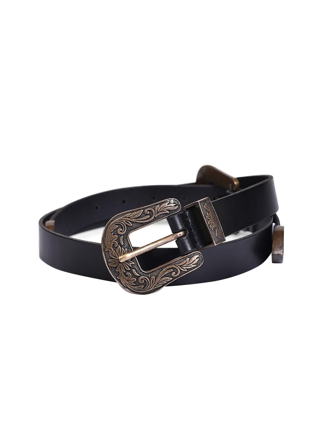 

Belwaba Women Black Leather Belt