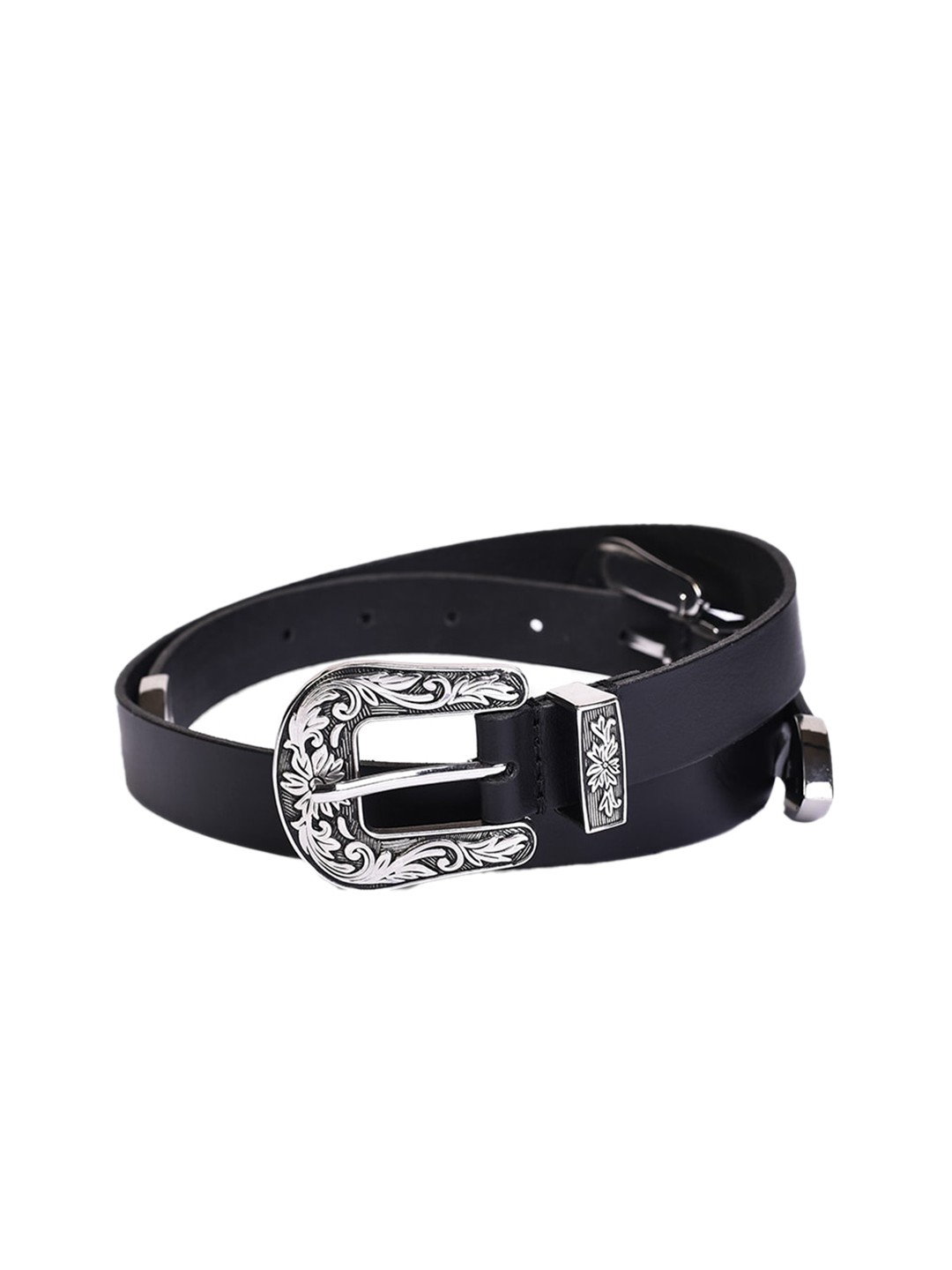 

Belwaba Women Black Leather Belt