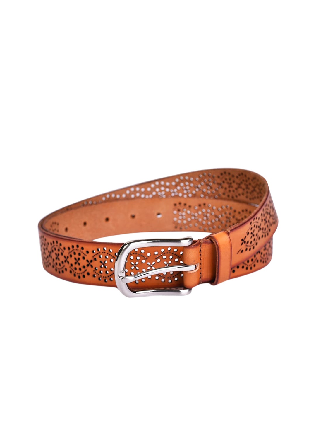 

Belwaba Women Tan Textured Leather Belt