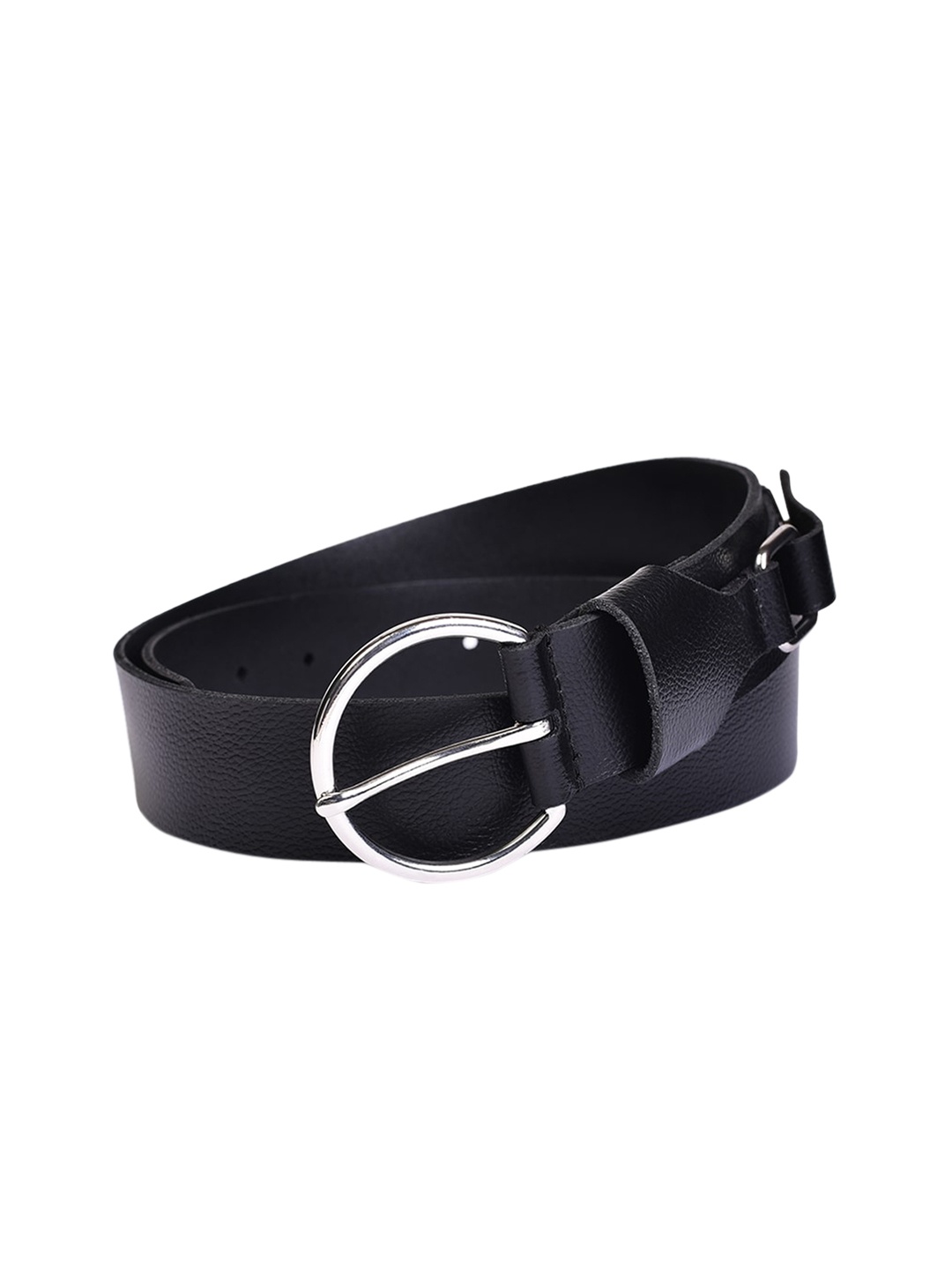 

Belwaba Women Black Textured Leather Formal Belt