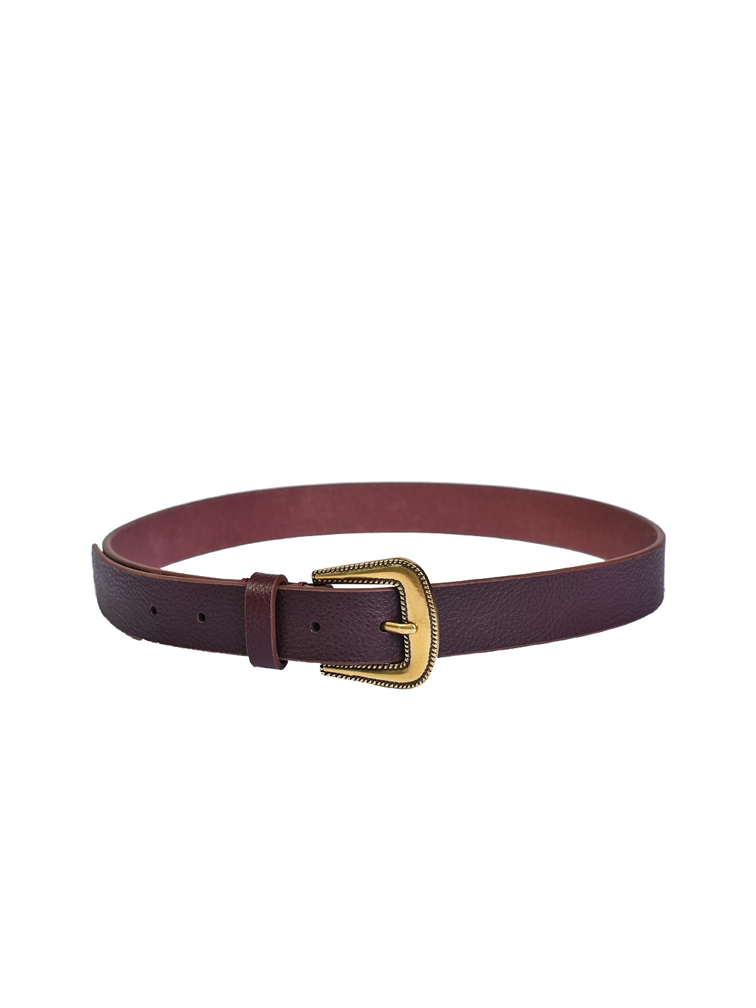 

Belwaba Women Brown Textured Leather Belt