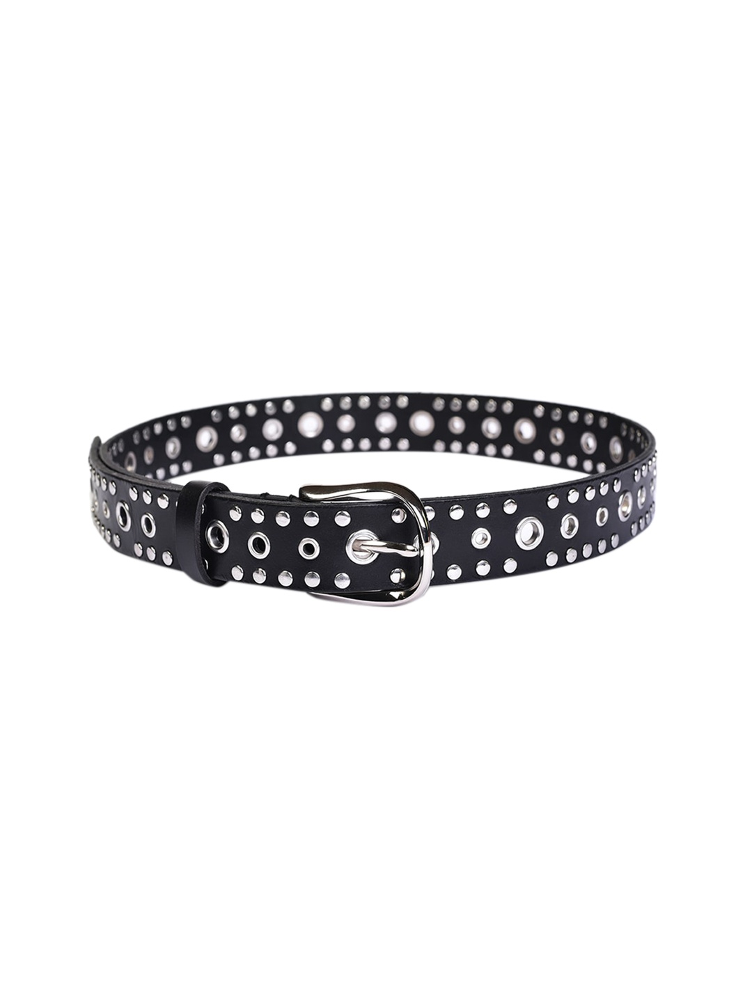 

Belwaba Women Black Textured Leather Belt