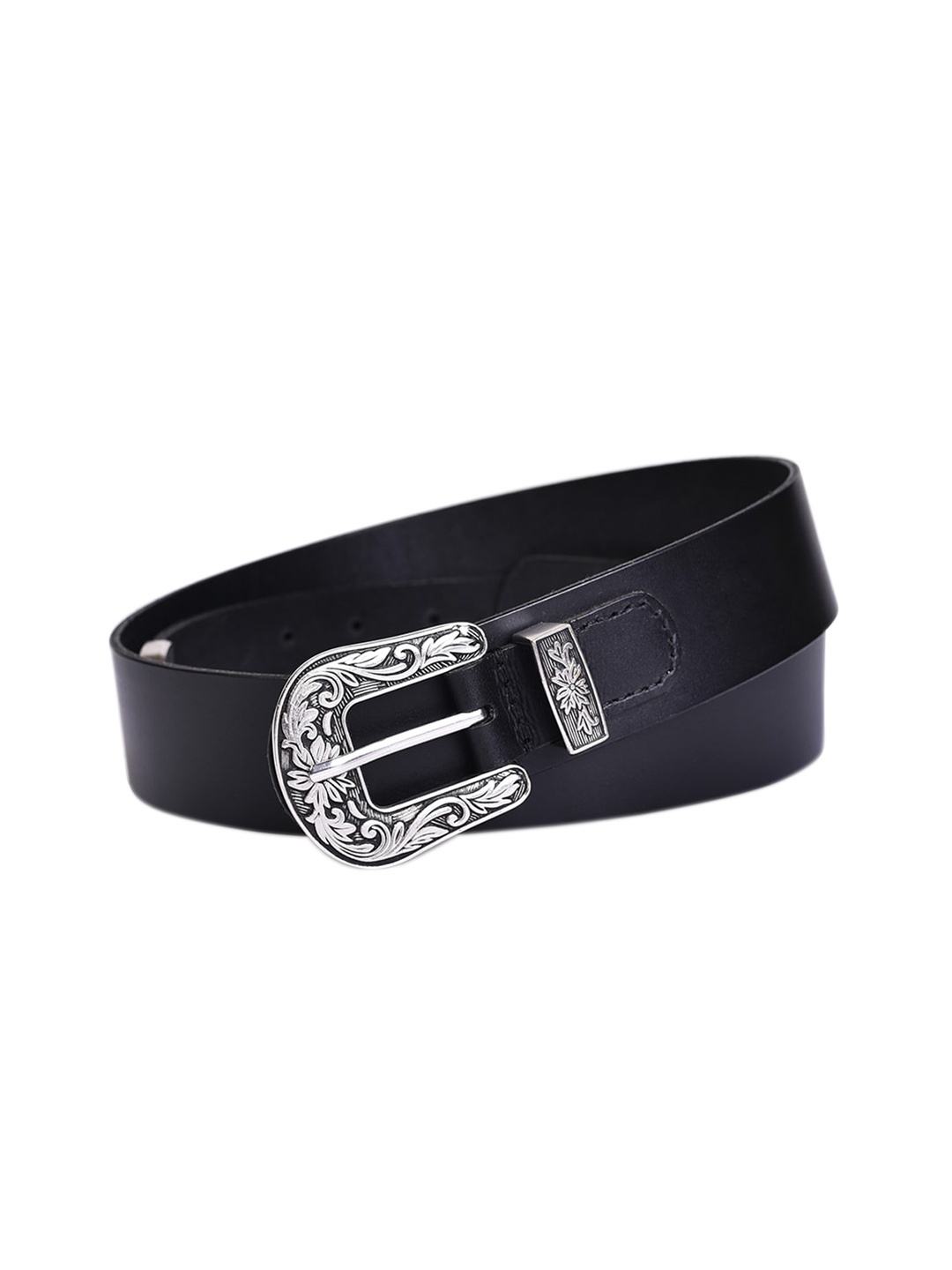 

Belwaba Women Black Leather Formal Belt