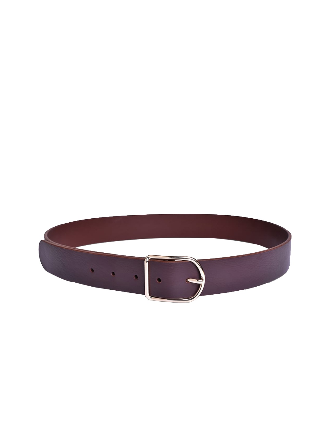 

Belwaba Women Maroon Solid Leather Belt